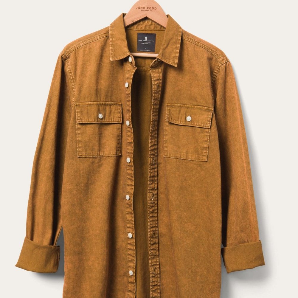 Double Pocket Woven Long Sleeve Shirt